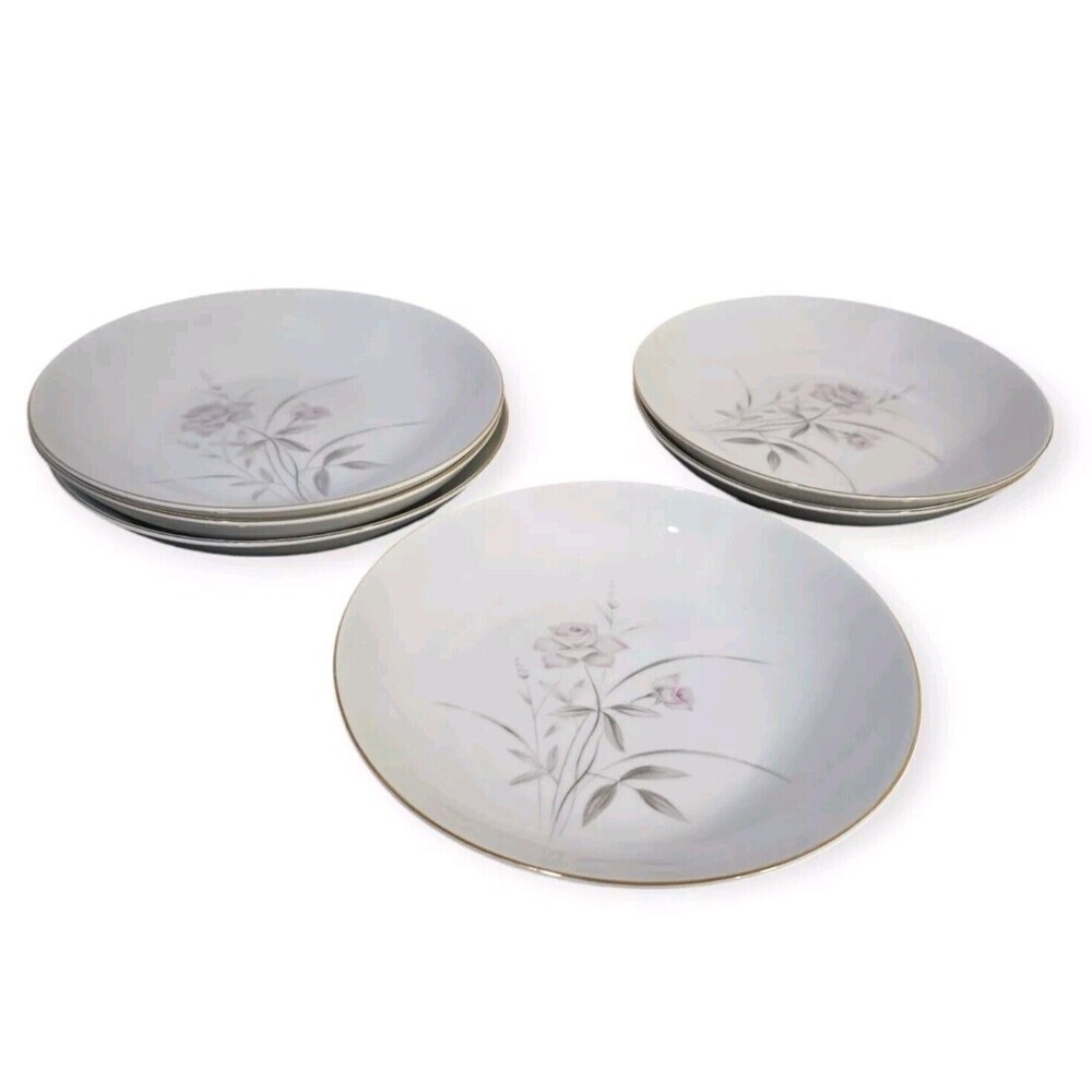 Set Of 6 ROYAL SOVEREIGN Vintage Fine China BLUSH ROSE Salad / Soup Bowl 7.5"